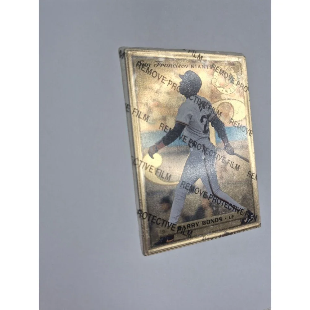 BARRY BONDS-1996 LEAF STEEL GOLD-W/ FILM⚾️ BASEBALL CARD-SAN FRANCISCO GIANTS #6